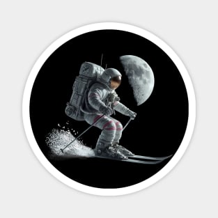Astronaut skier Magnet
